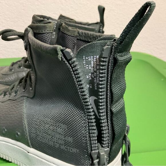 Nike Air Force SF-AF1 mid sneakers women 8 green nylon High-top - Picture 9 of 10